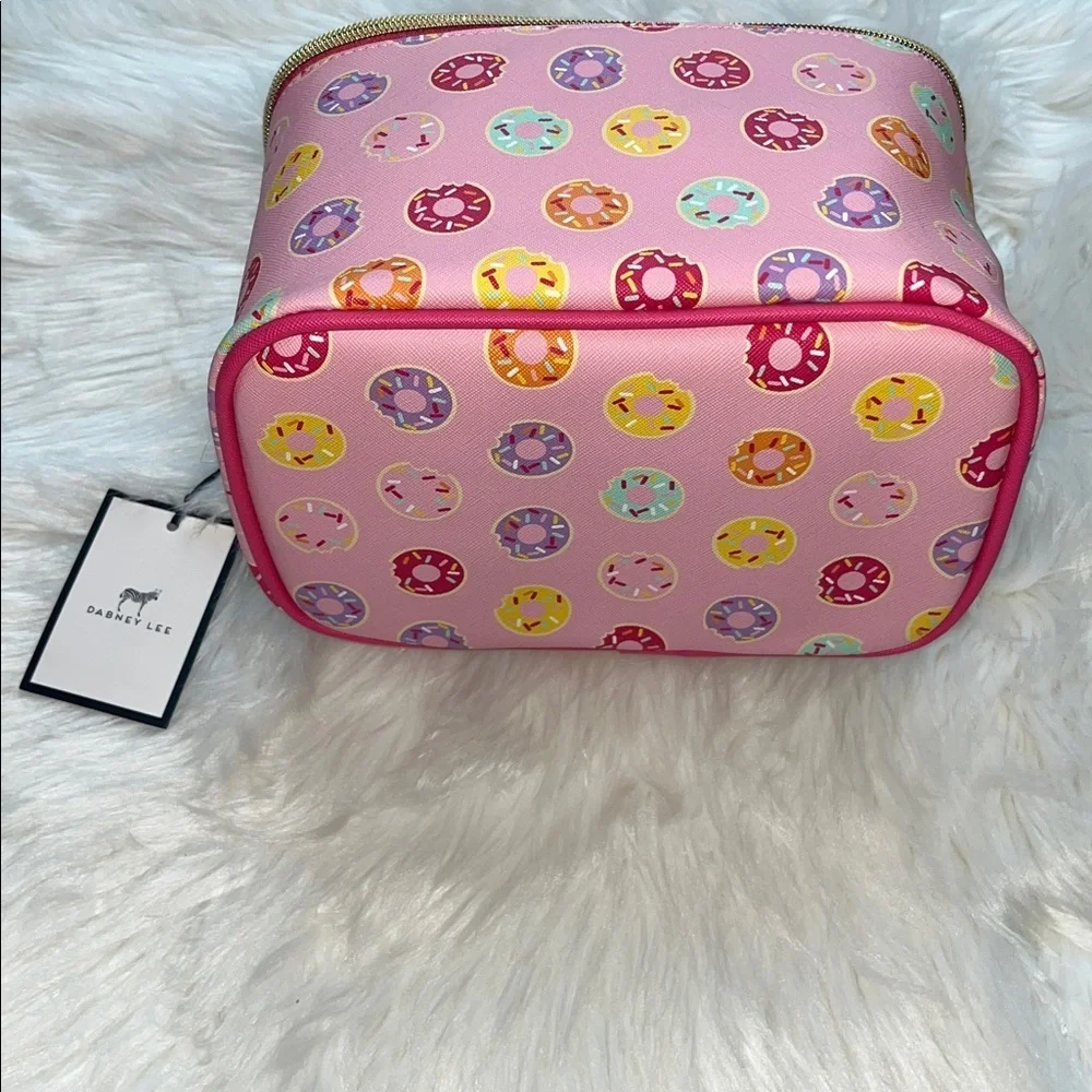🆕Danny Lee Donuts Design Zippered Makeup Organizing Case Pink Travel Makeup Bag